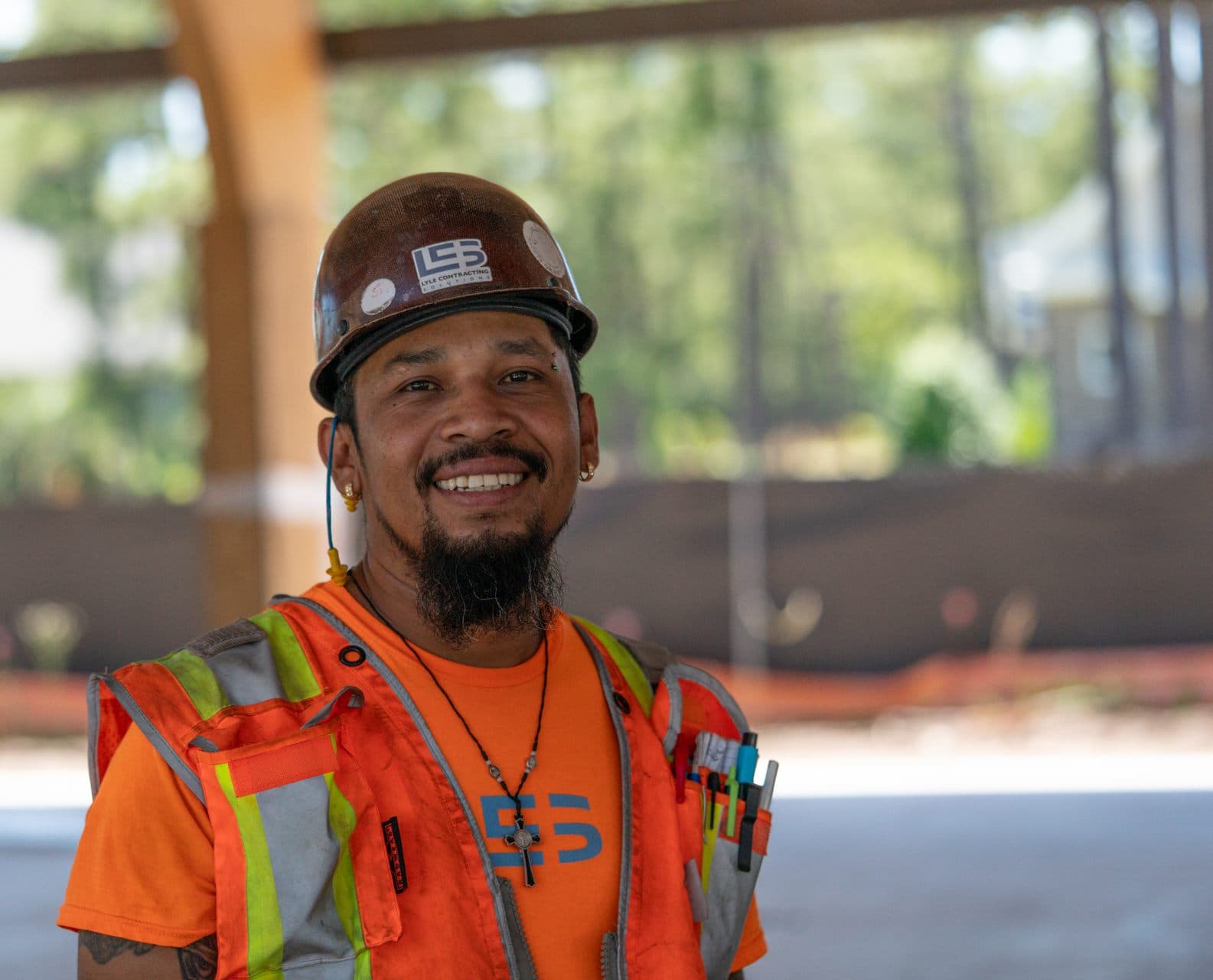 Lyle Contracting Solutions crew member on a commercial job site